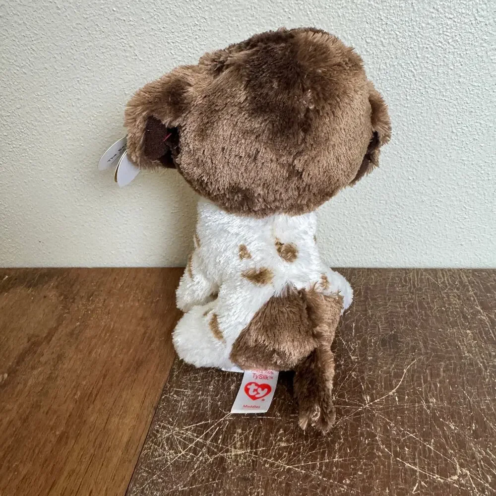 TY‎ Beanie Boos TySilk Muddles 2021 white brown puppy dog beanbag plush